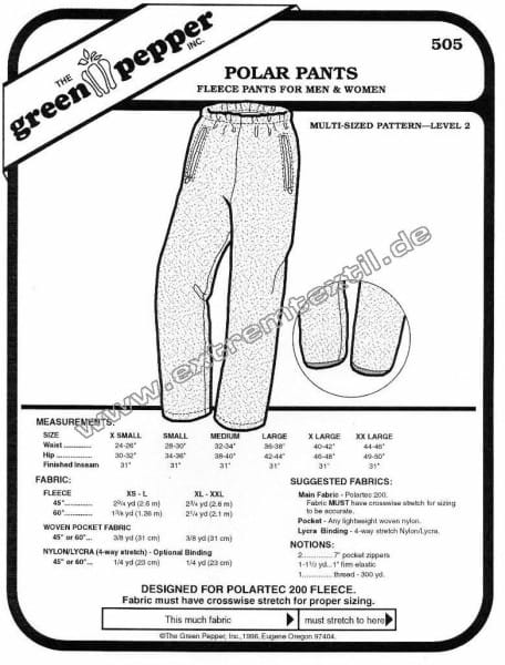 Fleecepants, pattern GP505