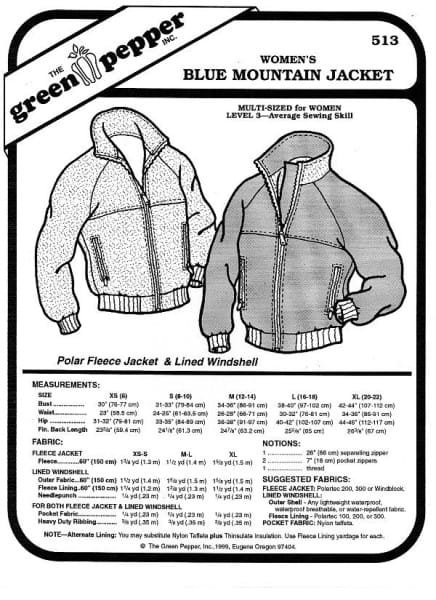 Blue Mountain jacket f. women, pattern GP 513