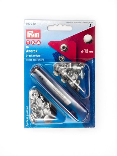 Press fasteners, 12mm, silver, Prym 390330