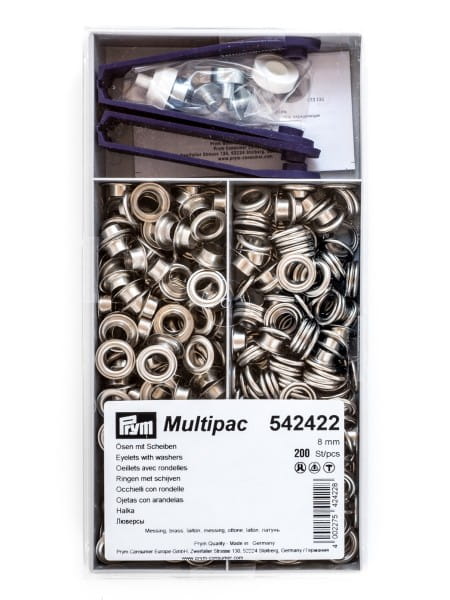Eyelets with washers, 8mm, 200-Multipac, Prym