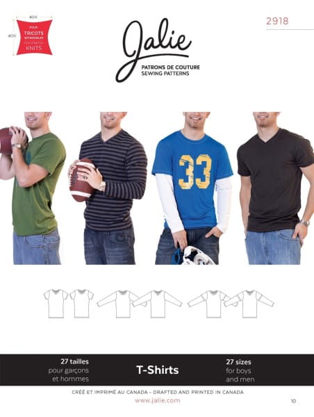 T-Shirt und Longsleeve für Kinder und Männer Schnittmuster J2918