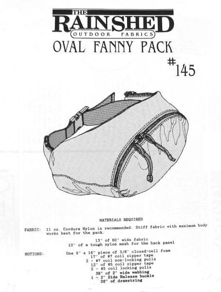 Oval fanny pack sewing pattern RS145
