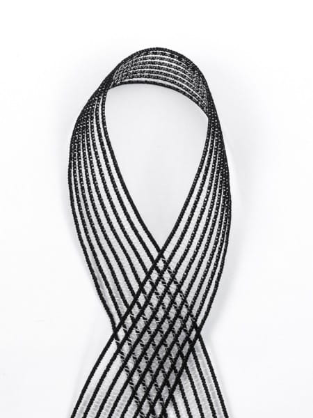 Elastic gridbraid, knitted shirring elastic, soft, 25mm