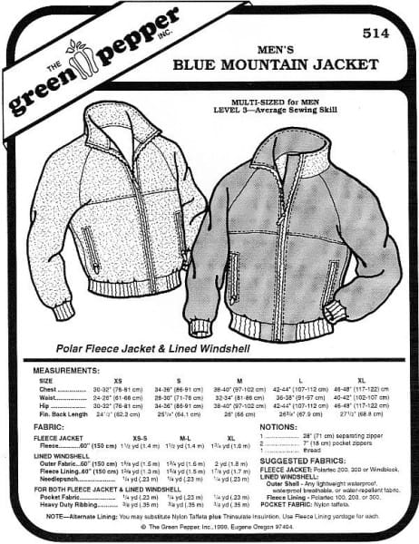 Blue Mountain jacket f. men, pattern GP 514