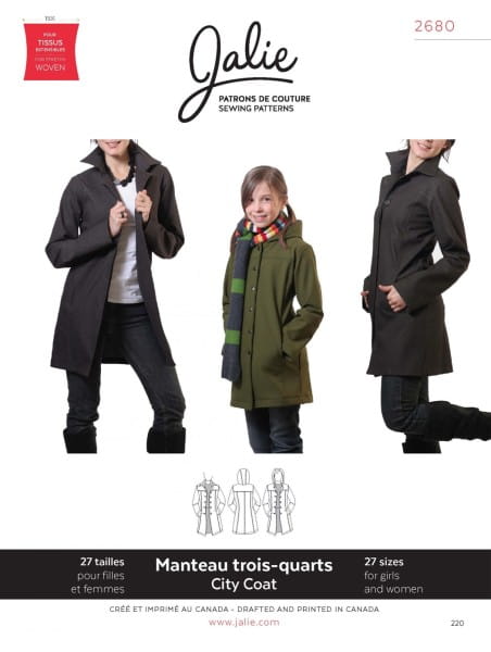 Casual Coat for girls and women, pattern J2680
