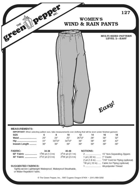 Wind and Rain pant for women, GP127